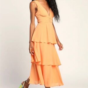 Lulu’s Celebration Time Tiered Midi Dress